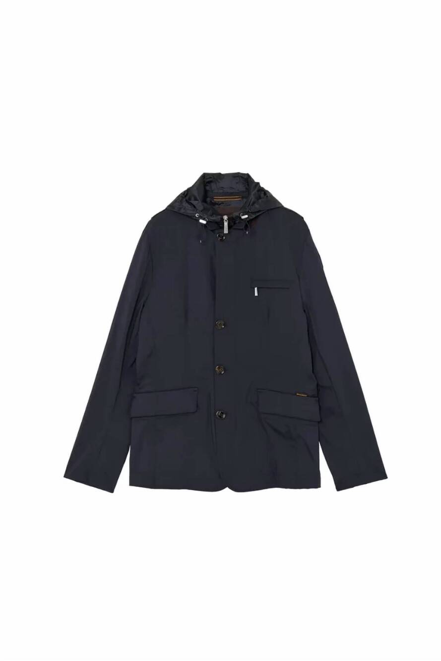 NEW MOORER men's hooded jacket in dark blu